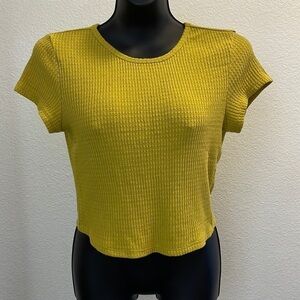 American Eagle Relaxed Crop Waffle Weave